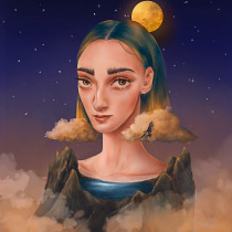 My project for course: Digital Fantasy Portraits with Photoshop. Traditional illustration, Drawing, Digital Illustration, Portrait Illustration, Portrait Drawing, Digital Drawing, and Digital Painting project by annadrem - 12.21.2023
