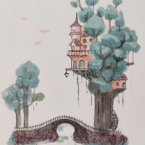 Tree mansion. Traditional illustration, Pencil Drawing, Drawing, and Sketchbook project by chantelle x - 12.27.2023
