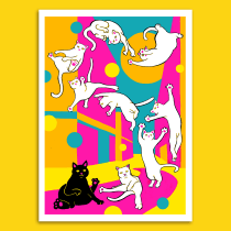 Mijn project van de cursus: Wilde dieren schilderen met gouache (the nine lives of a cat). Un progetto di Illustrazione tradizionale, Belle arti, Pittura e Pittura gouache di Hanneke Wetzer - 01.12.2023