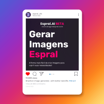 Instagram ADs: Image Generator - Espral.AI. Marketing, Redes sociais, Marketing digital, Marketing para Instagram, e Growth Marketing projeto de Guilherme Daimaru - 30.12.2023
