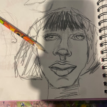 Mi proyecto del curso: Sketchbook de retrato: explora el rostro humano. Sketching, Drawing, Portrait Drawing, Artistic Drawing, and Sketchbook project by Maria E Ramirez - 01.21.2024