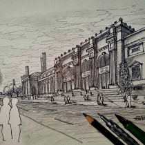 Urban Architectural Sketching with Ink: Final Project. Traditional illustration, Sketching, Drawing, Architectural Illustration & Ink Illustration project by Clement Dutu - 01.21.2024