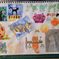 Mijn project van de cursus: Illustratietechnieken om je creativiteit de vrije loop te laten. Een project van  Ontwerp, Traditionele illustratie,  Beeldende kunst, Schilderij,  Creativiteit, Creativiteit met kinderen y Sketchbook van Diana Verkade - 22.01.2024