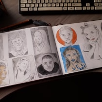 My project for course: Portrait Sketchbooking: Explore the Human Face. Sketching, Drawing, Portrait Drawing, Artistic Drawing, and Sketchbook project by Ivonne Wierink - 01.24.2024