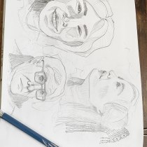 Mon projet du cours : Carnet de portraits : explorez le visage humain. Sketching, Drawing, Portrait Drawing, Artistic Drawing, and Sketchbook project by Stéphanie Desmeules - 01.27.2024