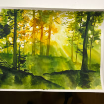My project for course: Dreamy Watercolor Landscapes: Paint with Light. Un proyecto de Pintura y Pintura a la acuarela de daryaurchenko - 30.01.2024