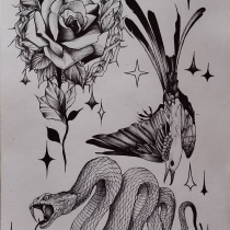Meu projeto do curso: Desenho de tatuagem blackwork. Ilustração tradicional, Ilustração digital, e Desenho de tatuagens projeto de pedro_kuhn_96 - 31.01.2024