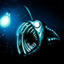 Light Fish Composition. Een project van  Reclame, Fotografie, Retoucheren van foto's, Digitale fotografie, Artistieke fotografie y Fotomontage van Fernando Duval Benavides - 15.01.2024