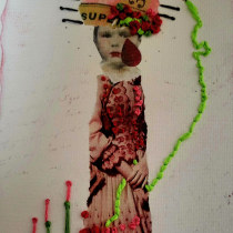 My project for course: Experimental Embroidery Techniques on Paper. Un progetto di Belle arti, Collage, Ricamo, Illustrazione tessile e Textile Design di Evelyn Salas Salas - 07.02.2024