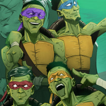 TMNT REAL MADRID VERSION. Traditional illustration, Character Design, Drawing, and Digital Illustration project by elitonalmeidap_2001 - 02.22.2024