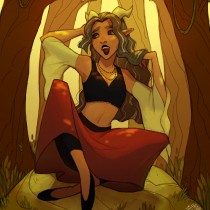 Forest Demon Girl. Un proyecto de Diseño de personajes, Ilustración digital y Dibujo digital de Lana - 29.02.2024