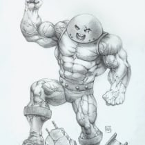 Juggernaut X-men - Geter Andreotti. Un progetto di Illustrazione tradizionale, Character design, Fumetto, Disegno a matita e Disegno anatomico di Geter Andreotti - 02.03.2024