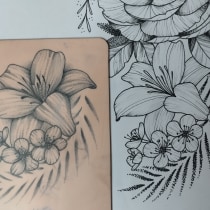 Mi proyecto del curso: Tatuaje botánico con puntillismo. Ilustração tradicional, Desenho de tatuagens e Ilustração botânica projeto de alexissachez0899 - 04.03.2024