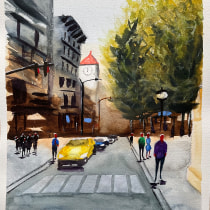 My project for course: Urban Landscapes in Watercolor. Fine Arts, Watercolor Painting, and Architectural Illustration project by lcss987 - 03.13.2024