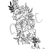 Mon projet du cours : Tatouage botanique en pointillisme. Ilustração tradicional, Desenho de tatuagens e Ilustração botânica projeto de Mhaly BC - 12.03.2024