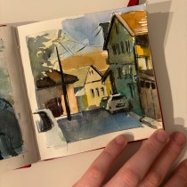 My project for course: Architectural Illustration with Watercolor. Traditional illustration, Sketching, Drawing, Watercolor Painting, Architectural Illustration, and Sketchbook project by Tina Kikvadze - 03.17.2024