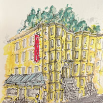Brooklyn Brownstones. Sketching, Drawing, Architectural Illustration, Sketchbook & Ink Illustration project by Caleb - 03.18.2024