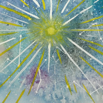 From a fail to a... galaxy burst?. Traditional illustration, Fine Arts, Painting, and Watercolor Painting project by lifeisalldynamics - 04.02.2024