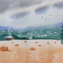 My project for course: Watercolor Landscapes: Experimental Tools and Techniques. Un proyecto de Bellas Artes, Pintura y Pintura a la acuarela de Kata Bagi - 05.04.2024