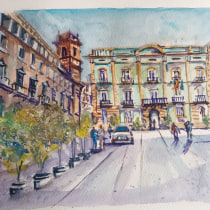 My project for course: Architectural Illustration with Watercolor. Traditional illustration, Sketching, Drawing, Watercolor Painting, Architectural Illustration, and Sketchbook project by y7dfcnx8rv - 04.07.2024