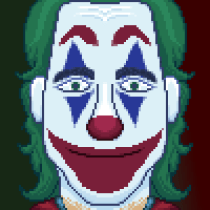 Retrato Joker (2019) Pixel Art. Un proyecto de Ilustración digital y Pixel art de Lucas Moreno - 11.04.2024