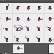 Mi proyecto del curso: Animación de personajes en pixel art para videojuegos. Un proyecto de Animación de personajes, Videojuegos, Pixel art y Desarrollo de videojuegos de starling2802 - 15.04.2024