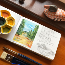 My project for course: Watercolor Travel Journal. Traditional illustration, Watercolor Painting, Architectural Illustration, and Sketchbook project by paula.ladner - 04.25.2024