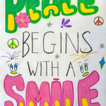 Mi proyecto del curso: Peace begins with a Smile . Lettering, Sketching, Creativit, Drawing, H, Lettering, and Sketchbook project by Claudia Russo Bernagozzi - 05.08.2024
