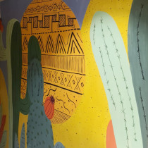 Mural Desierto. Painting, Interior Decoration, Spatial Design, and Decorative Painting project by Martha Mondragon - 05.10.2024