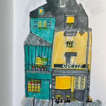 My project for course: Expressive Architectural Sketching with Colored Markers. Sketching, Drawing, Architectural Illustration, Sketchbook & Ink Illustration project by Julie Mansell - 05.13.2024