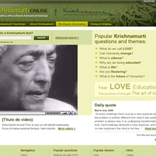 JKrishnamurti Online. Un proyecto de Diseño y Programación de Miguel Ángel Dávila Carrasco - 23.01.2010