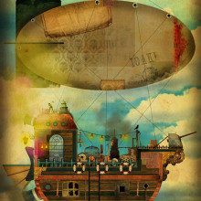 SteamShip. Design, and Traditional illustration project by Jose Azorín - 03.08.2010