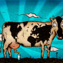 Se quiere cerrar el grifo de la leche. Traditional illustration project by Nil Solà Serra - 07.03.2010