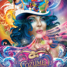 Cartel Carnaval Cozumel 2008. Design, Ilustração tradicional, e Publicidade projeto de Leydi Alejandra Marí Rivero - 04.10.2010