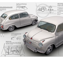 SEAT 600. Traditional illustration, and 3D project by Francisco Castracane - 10.26.2010