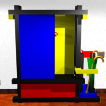 Recibidor (Mondrian). Design, e 3D projeto de Maria Jose Flores - 05.11.2010