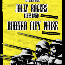 Cartel concierto Jolly Rogers Blues Band + Burned City Noise. Design, Advertising, and Music project by Marc Perelló - 11.18.2010