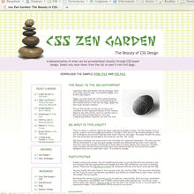 CSS Zen Garden. Design, Publicidade, e Programação  projeto de Amaya Ríos - 05.12.2010