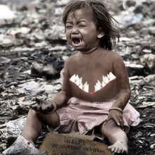 El hambre devora la infancia 3º mundo. Ilustração tradicional, e Publicidade projeto de pandorco - 22.02.2011
