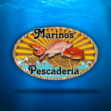 Marinos Pescadería Logo. Un proyecto de Diseño, Ilustración tradicional y Publicidad de Cesar Daniel Hernández - 26.03.2011