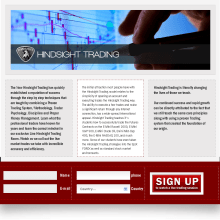 Hindsight Trading (Landing Page). Un proyecto de Diseño, Programación, UX / UI e Informática de Cesar Daniel Hernández - 14.04.2011