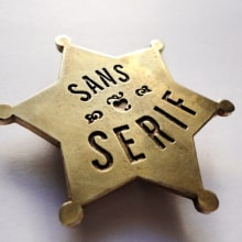 SANS SERIF BADGES. Design project by Sara de la Mora - 04.29.2011