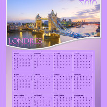 Calendario Londres. Projekt z dziedziny Design, Trad, c, jna ilustracja,  Reklama i Fotografia użytkownika Damian Carlos Gerez - 07.06.2011