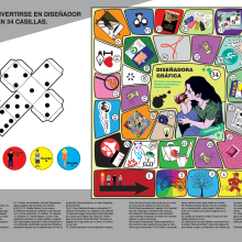 "Cómo convertirse en diseñador gráfico en 34 casillas". Design e Ilustração tradicional projeto de Maricel Díez Regidor - 16.06.2011