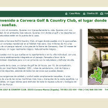 Web Corporativa Corvera Golf & Country Club. Een project van Programmeren van Joaquín Palazón Villena - 20.06.2011