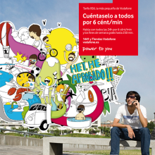 Vodafone. Traditional illustration, and Advertising project by Óscar Lloréns - 06.21.2011