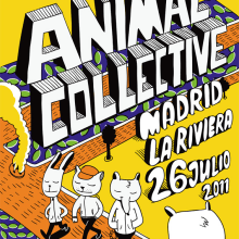 cartel animal collective Madrid. Traditional illustration project by Pablo ientile - 07.01.2011