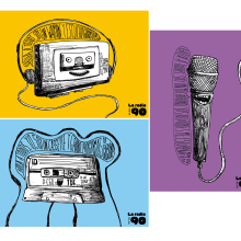 La radio en los 90. Design, Traditional illustration, and Music project by Pablo Pighin - 07.08.2011