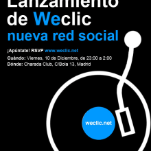 Cartel lanzamiento Weclic. Un proyecto de Diseño de Marta García - 11.07.2011