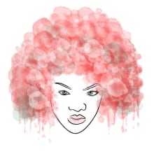 Ilustración: Afro Hair. Traditional illustration project by Xiomara Ariza Bautista - 07.13.2011